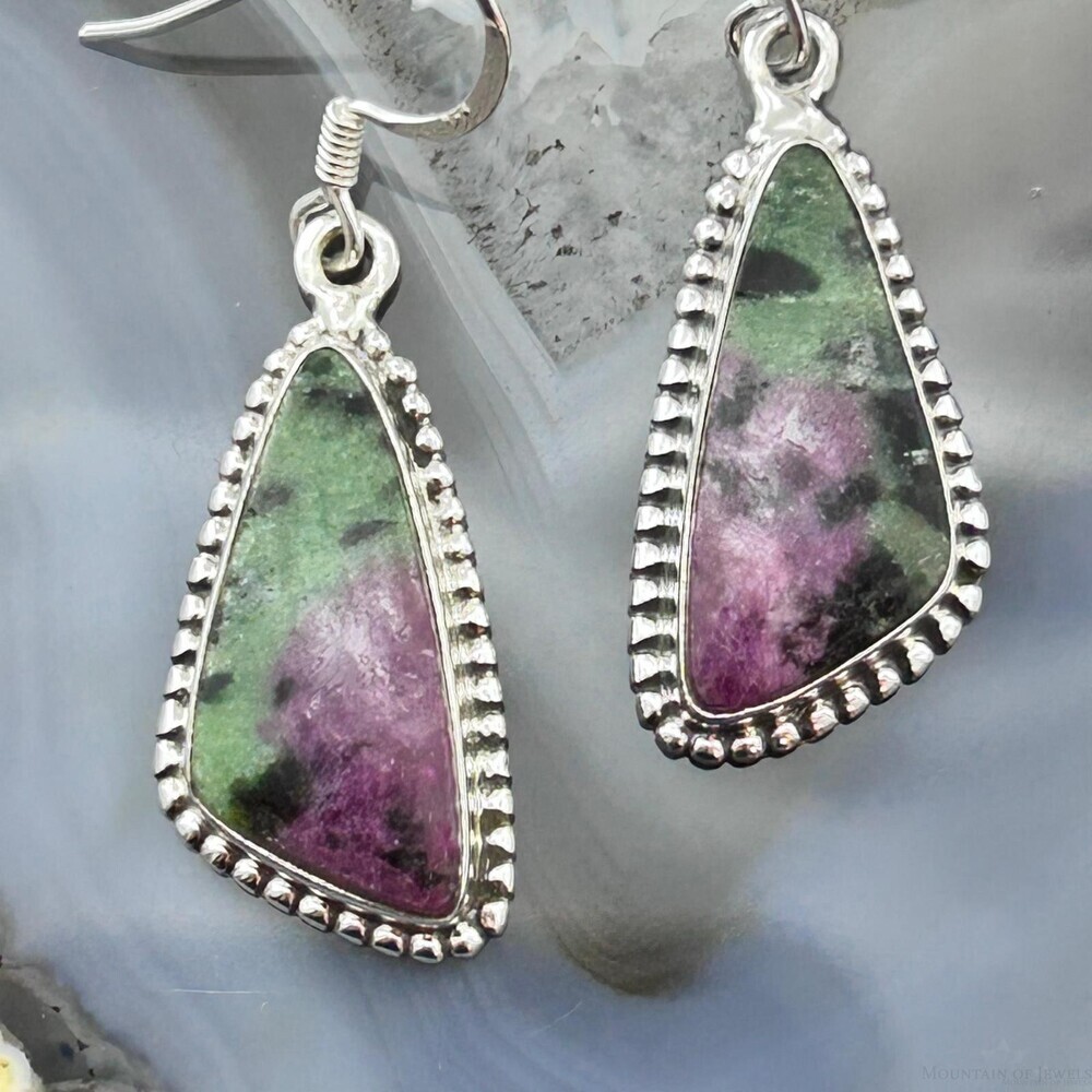 Sterling Southwestern Style Triangular Ruby Zoisi… - image 6